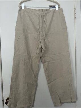 Charter Club Beige Cropped Linen Pants